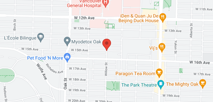 map of 731 W 17TH AVENUE